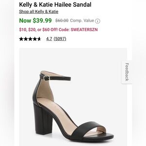 Kelly & Katie black strap heel sandals